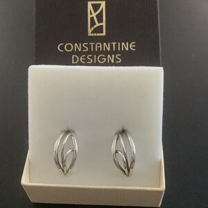 Constantine Design Silver “Flame” Earrings - box included.